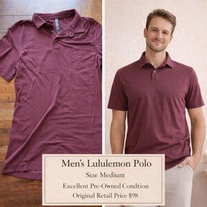 lululemon athletica Men's Polo Shirt - Rich Burgundy